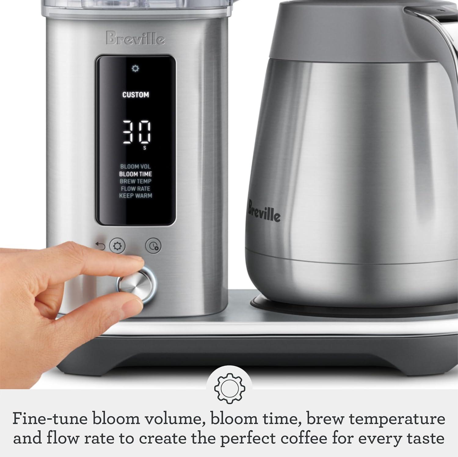 image:imageBreville Luxe Drip Coffee Machine BDC415BSS Brushed Stainless Steel Glass CarafeBlack Truffle