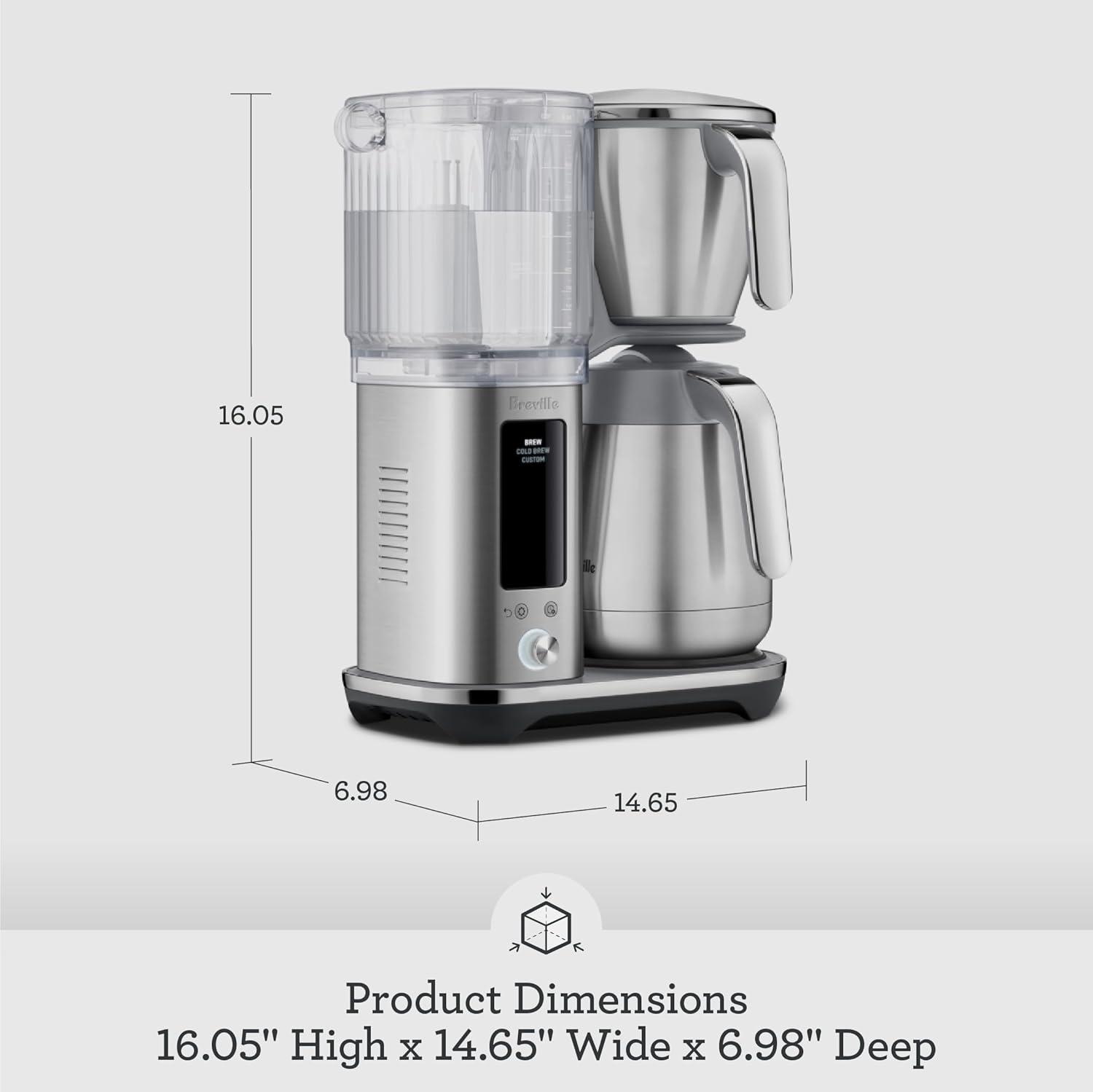 image:imageBreville Luxe Drip Coffee Machine BDC415BSS Brushed Stainless Steel Glass CarafeBlack Truffle