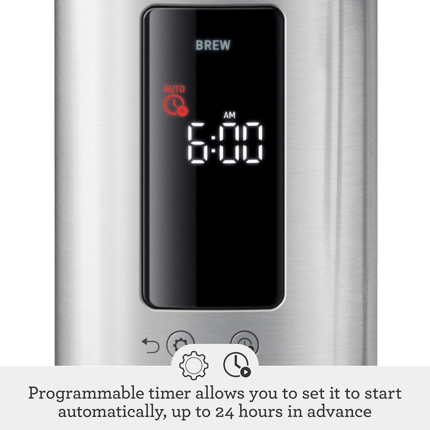 image:imageBreville Luxe Drip Coffee Machine BDC415BSS Brushed Stainless Steel Glass CarafeBlack Truffle