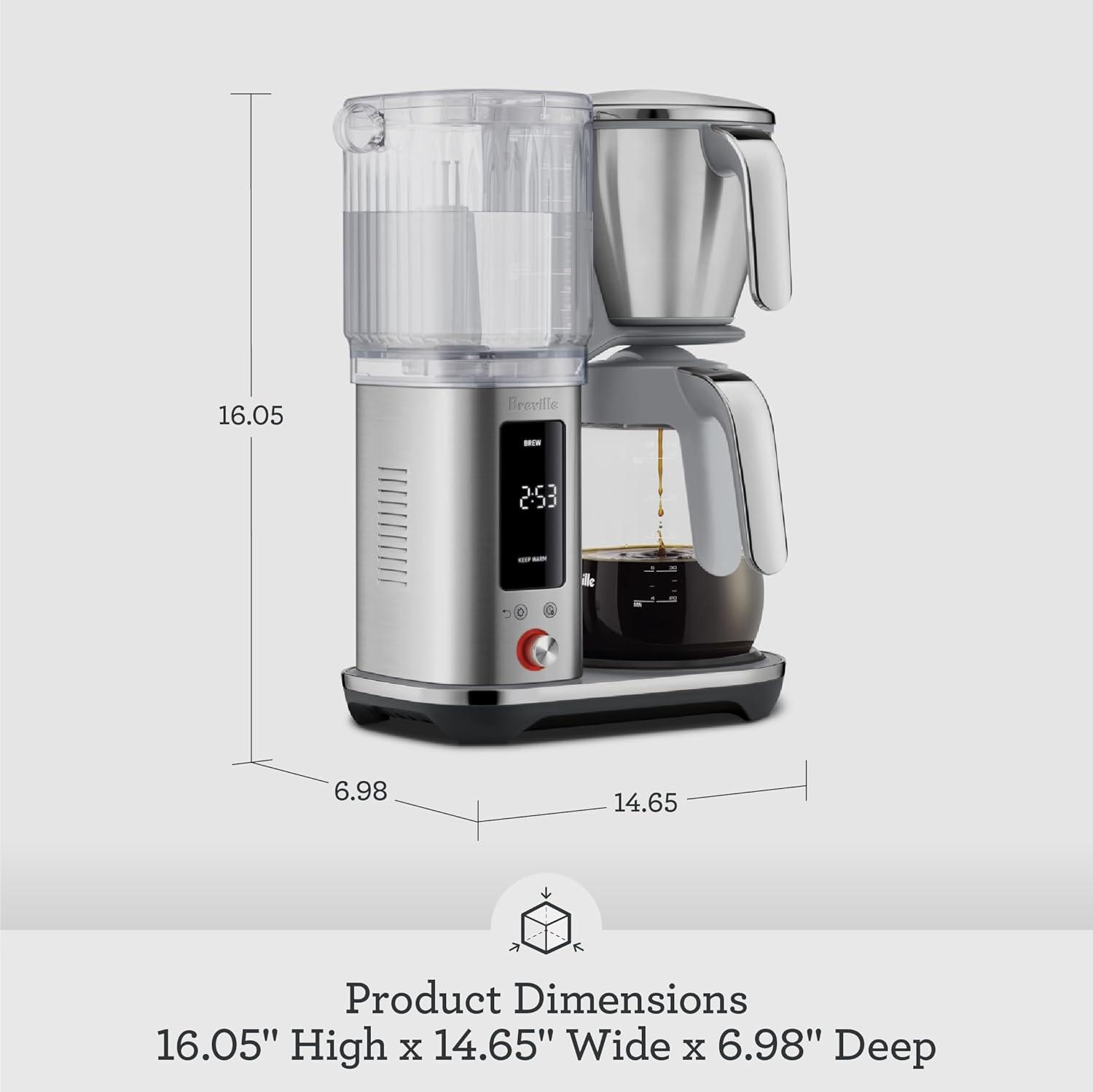 image:imageBreville Luxe Drip Coffee Machine BDC415BSS Brushed Stainless Steel Glass CarafeDamson Blue
