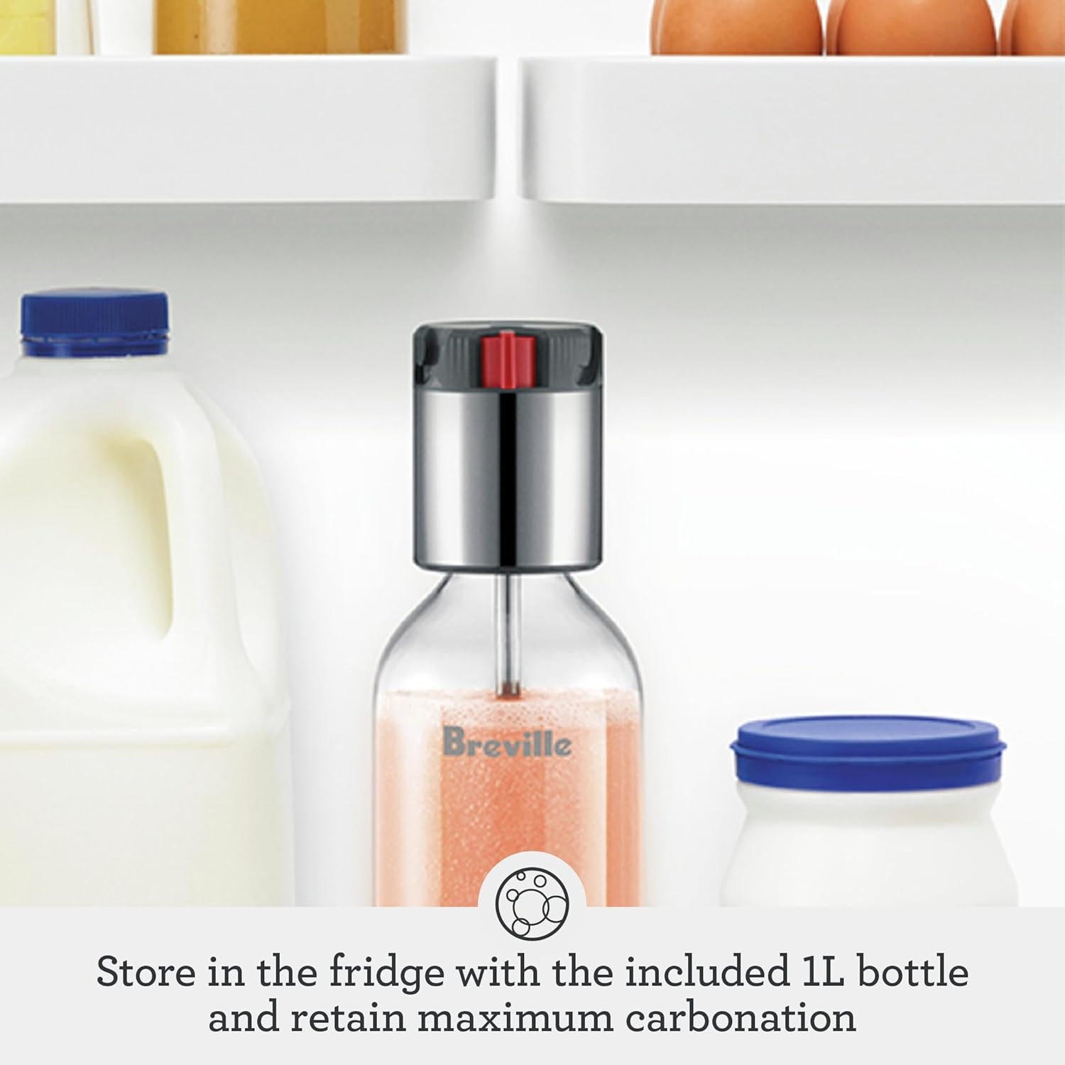 image:imageBreville BCA800BTR InFizz Fusion Sparkling Water and Beverage Carbonator CO2 Cylinder Not Included Black TruffleBrushed Stainless Steel