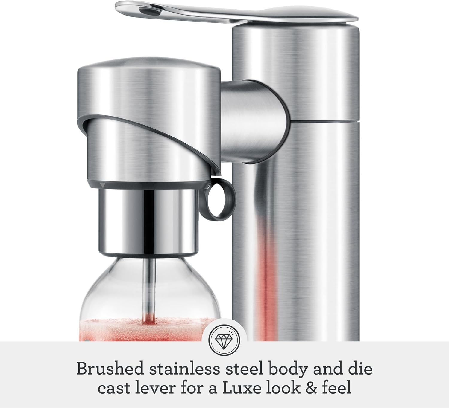 image:imageBreville BCA800BTR InFizz Fusion Sparkling Water and Beverage Carbonator CO2 Cylinder Not Included Black TruffleBrushed Stainless Steel