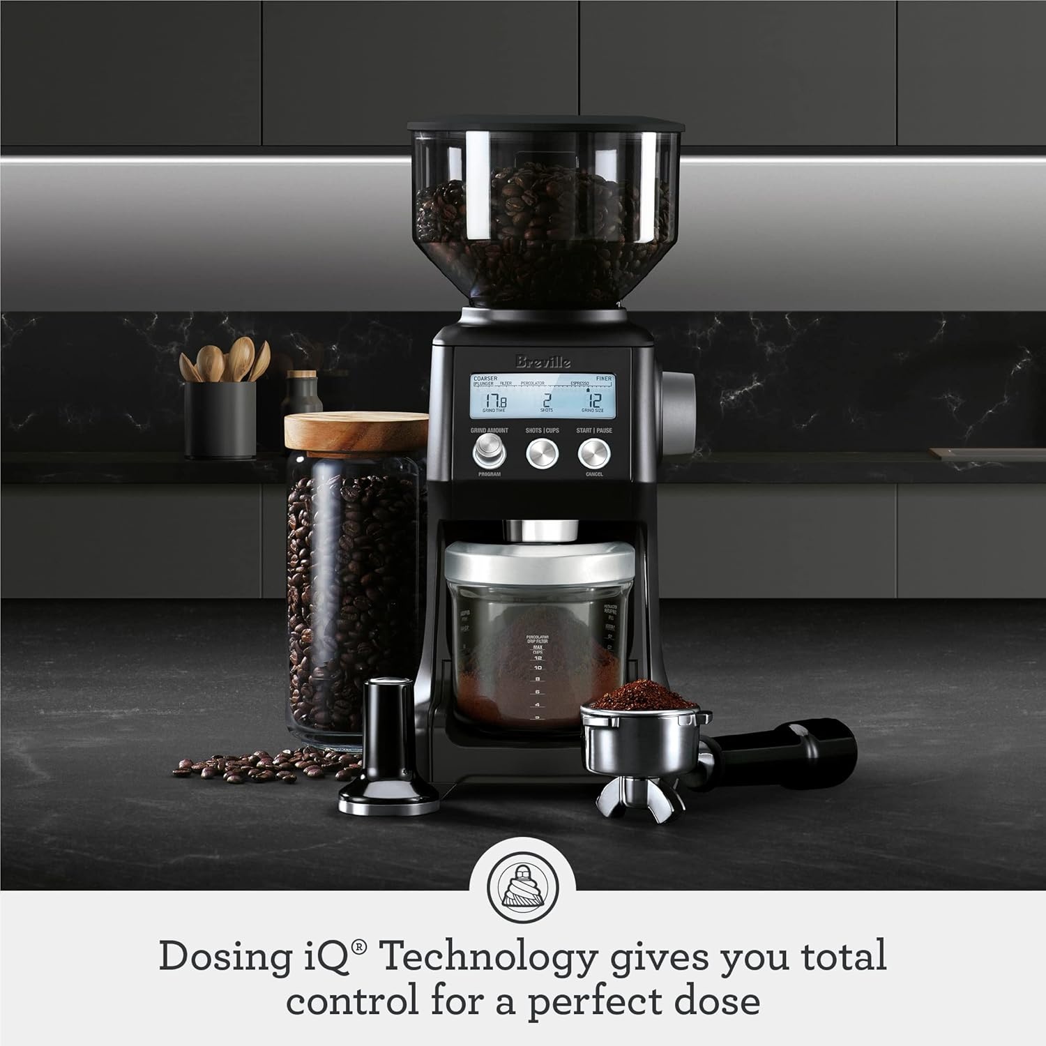 image:imageBreville BCG820BTR Smart Grinder Pro for Coffee and Espresso Black TruffleBlack Stainless Steel