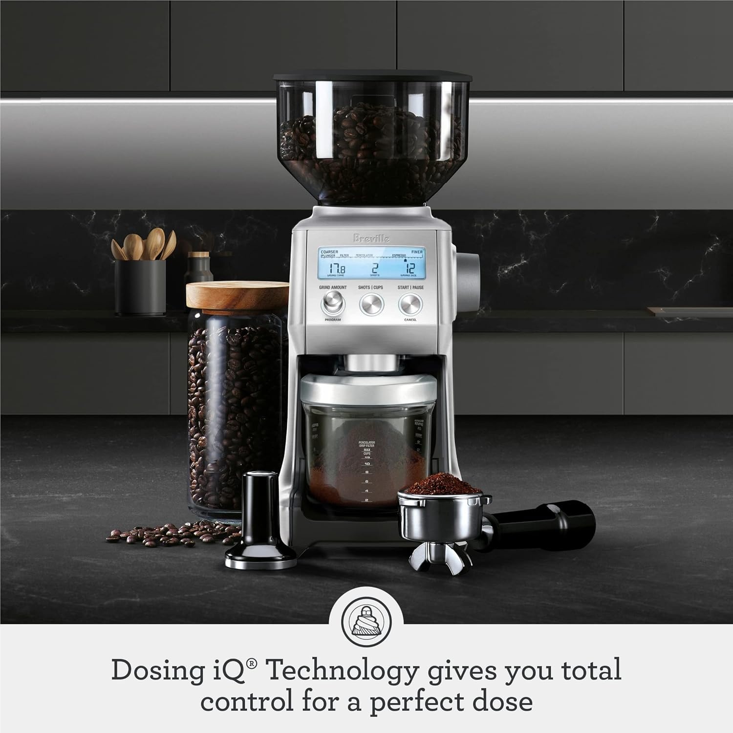 image:imageBreville BCG820BTR Smart Grinder Pro for Coffee and Espresso Black TruffleOyster Shell