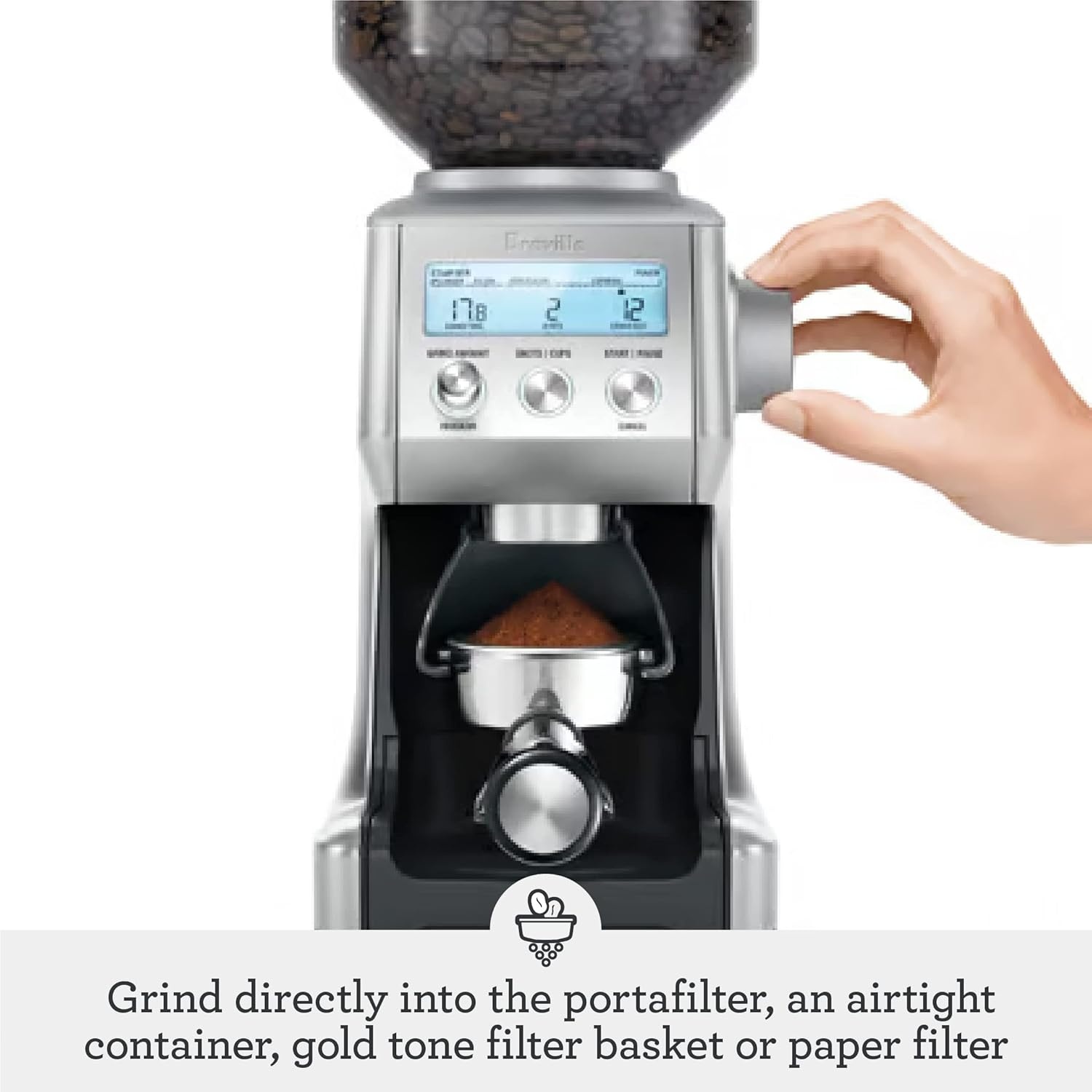 image:imageBreville BCG820BTR Smart Grinder Pro for Coffee and Espresso Black TruffleOyster Shell