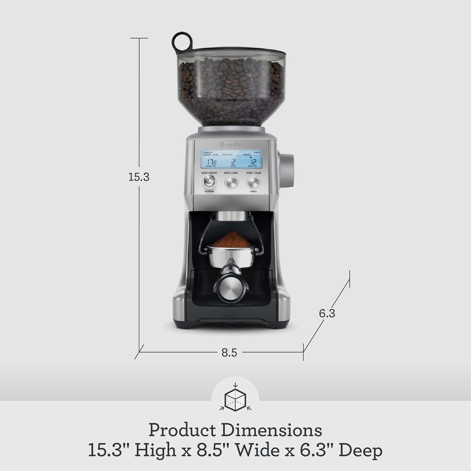 image:imageBreville BCG820BTR Smart Grinder Pro for Coffee and Espresso Black TruffleOyster Shell