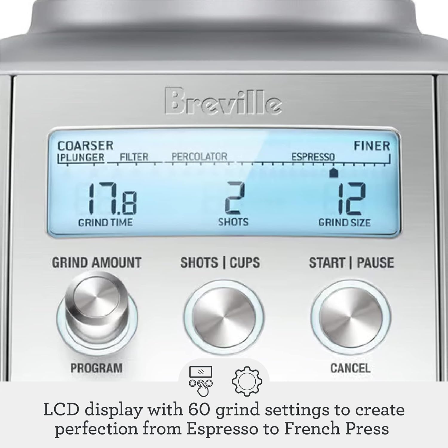 image:imageBreville BCG820BTR Smart Grinder Pro for Coffee and Espresso Black TruffleRed Velvet Cake