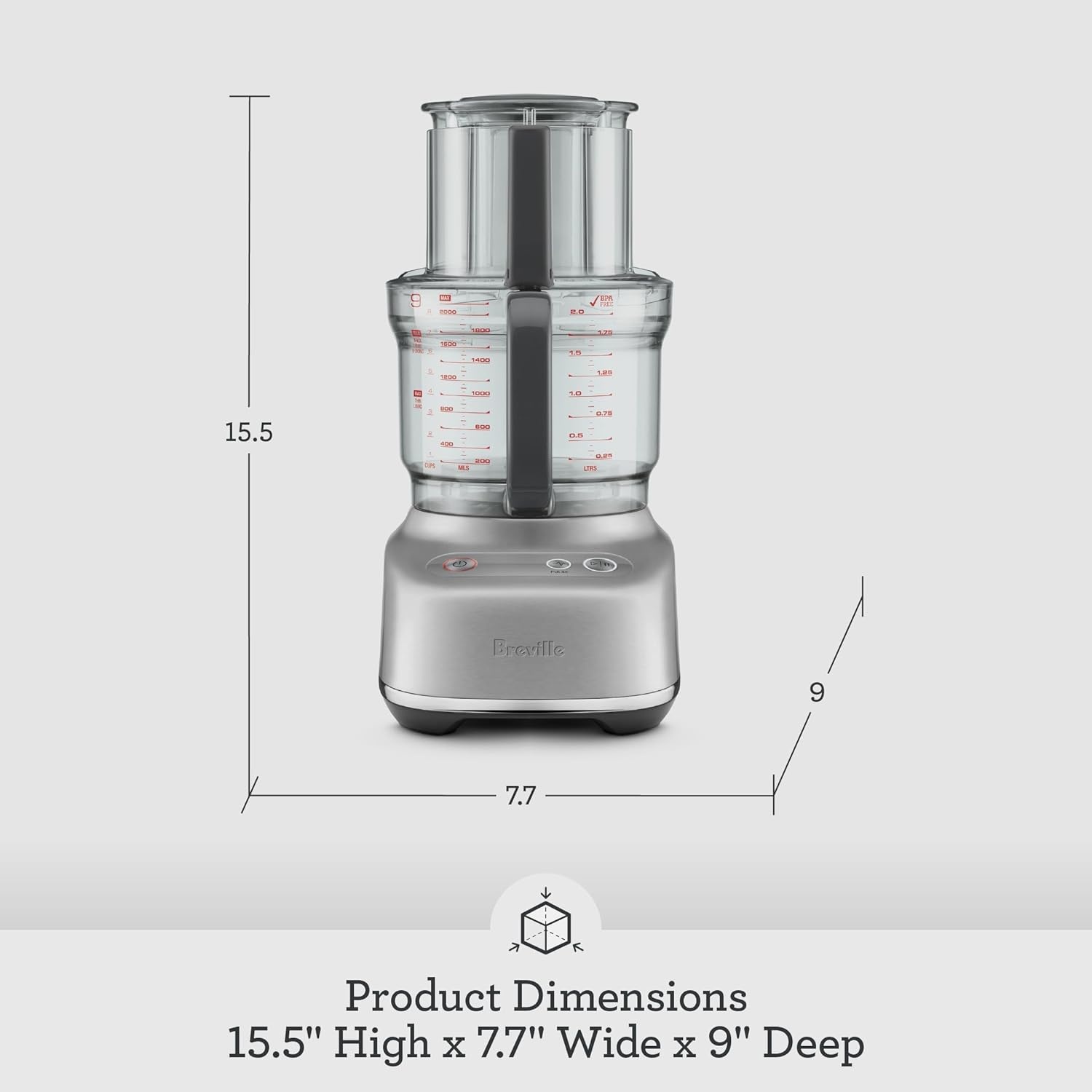 image:imageBreville BFP610 Sous Chef 9 Cup Food Processor Small Brushed Stainless Steel