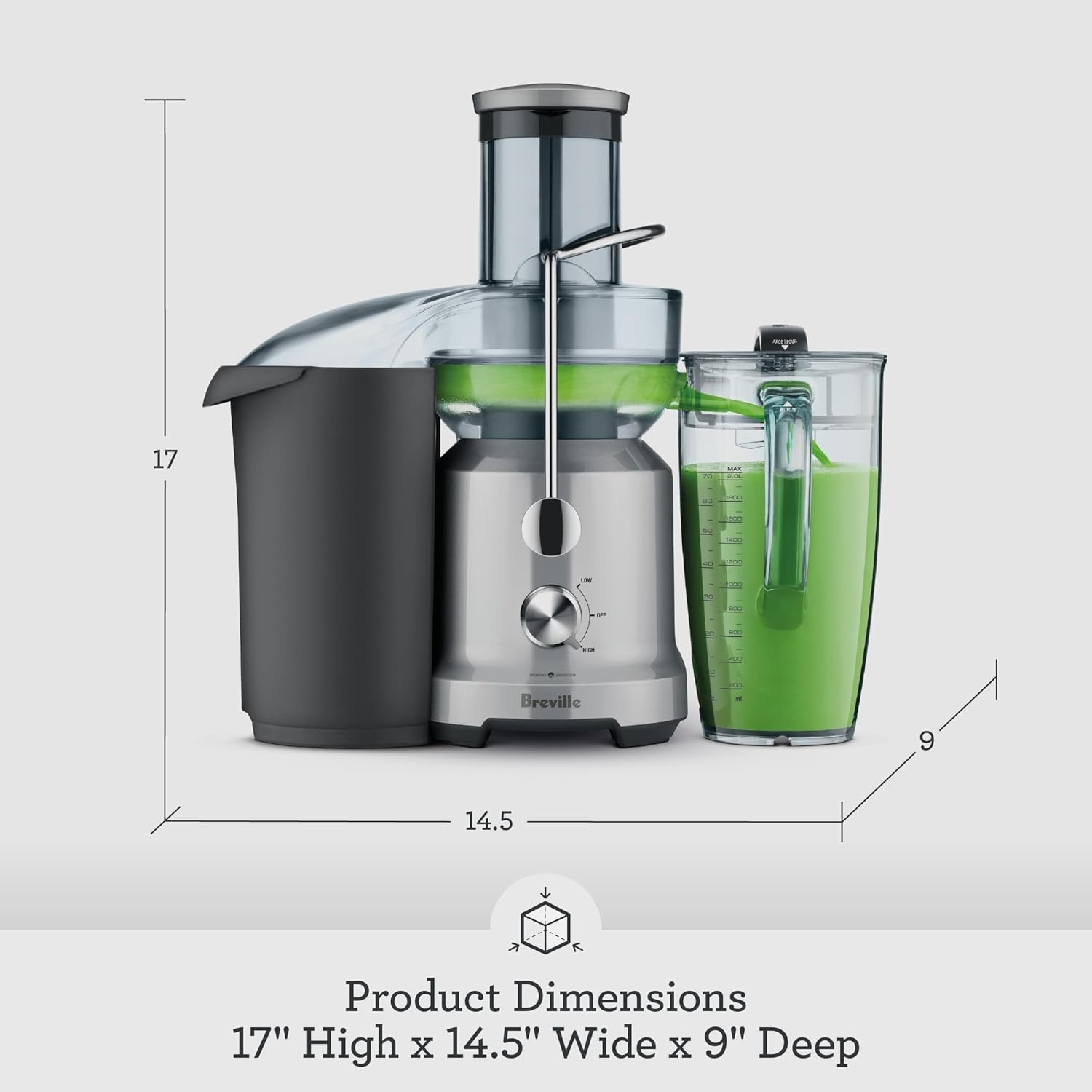 image:imageBreville BJE430SIL Juice Fountain Cold 70 fl oz Silver