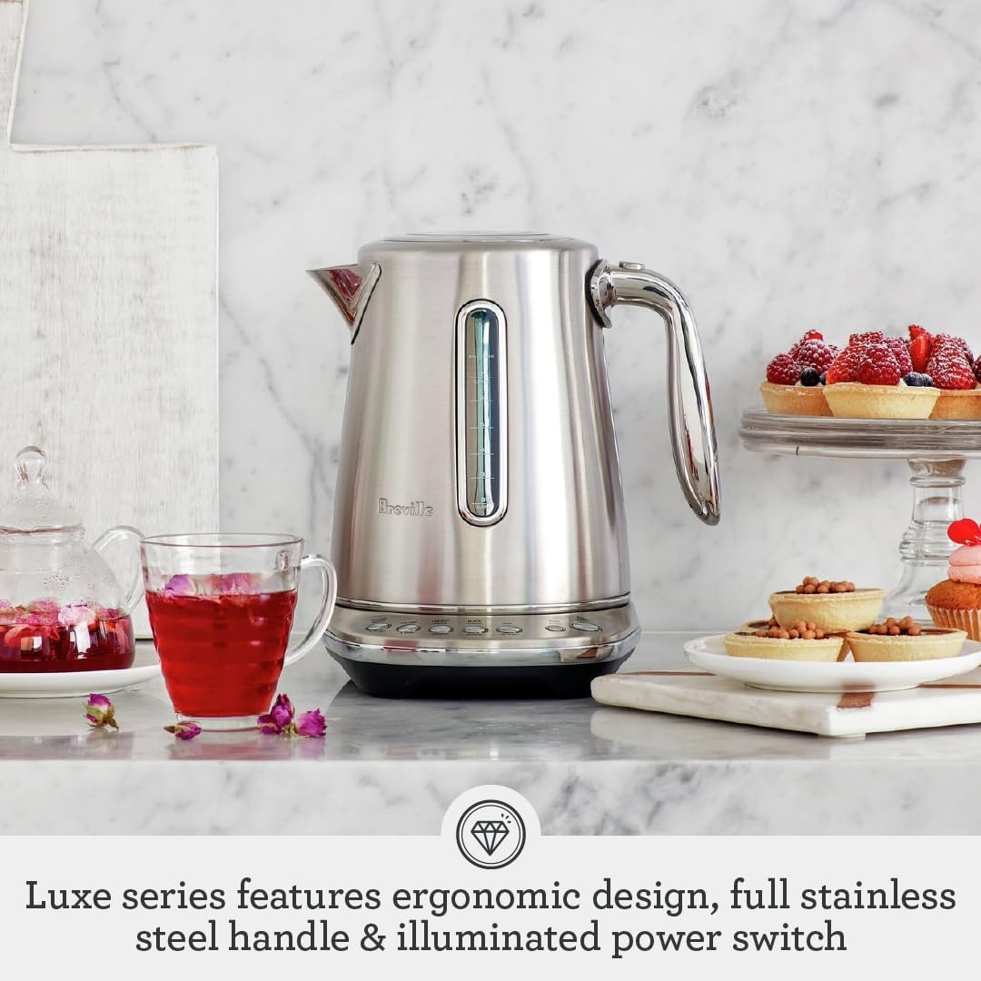 image:imageBreville BKE845DBL Smart Kettle Luxe Water Heater 7 Cup Damson BlueBlack Stainless Steel