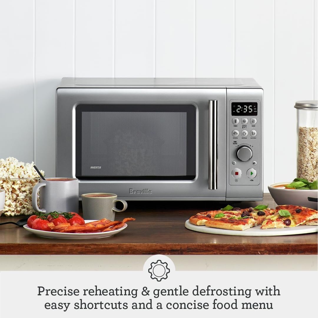 image:imageBreville BMO650SIL Compact Wave Soft Close Countertop Microwave Oven SilverMicrowave Oven