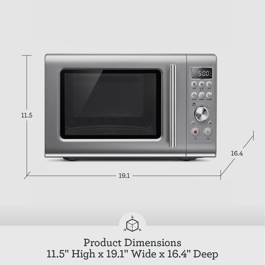 image:imageBreville BMO650SIL Compact Wave Soft Close Countertop Microwave Oven SilverMicrowave Oven