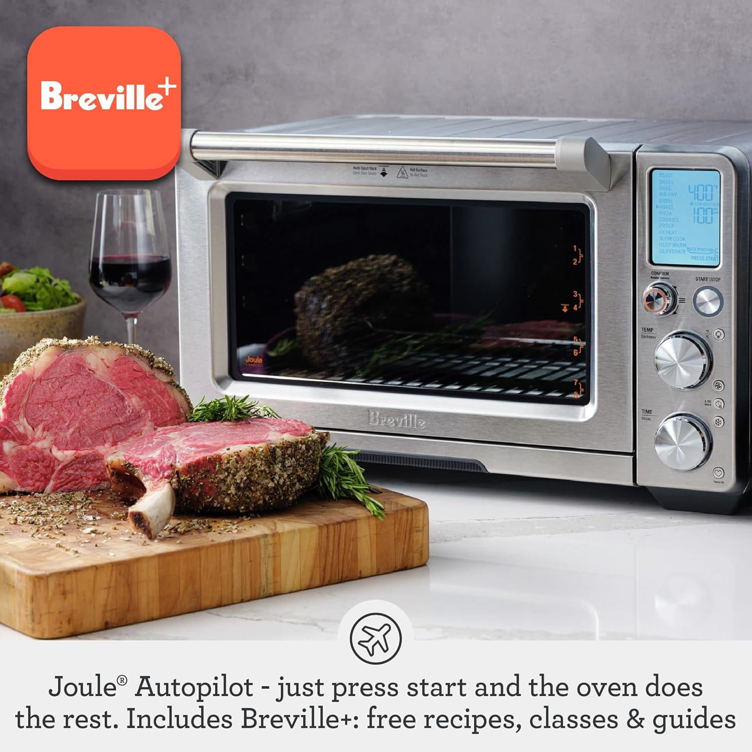 image:imageBreville BOV950BSS Joule Smart Oven Air Fryer Pro Countertop Oven Brushed Stainless SteelBlack Stainless Steel